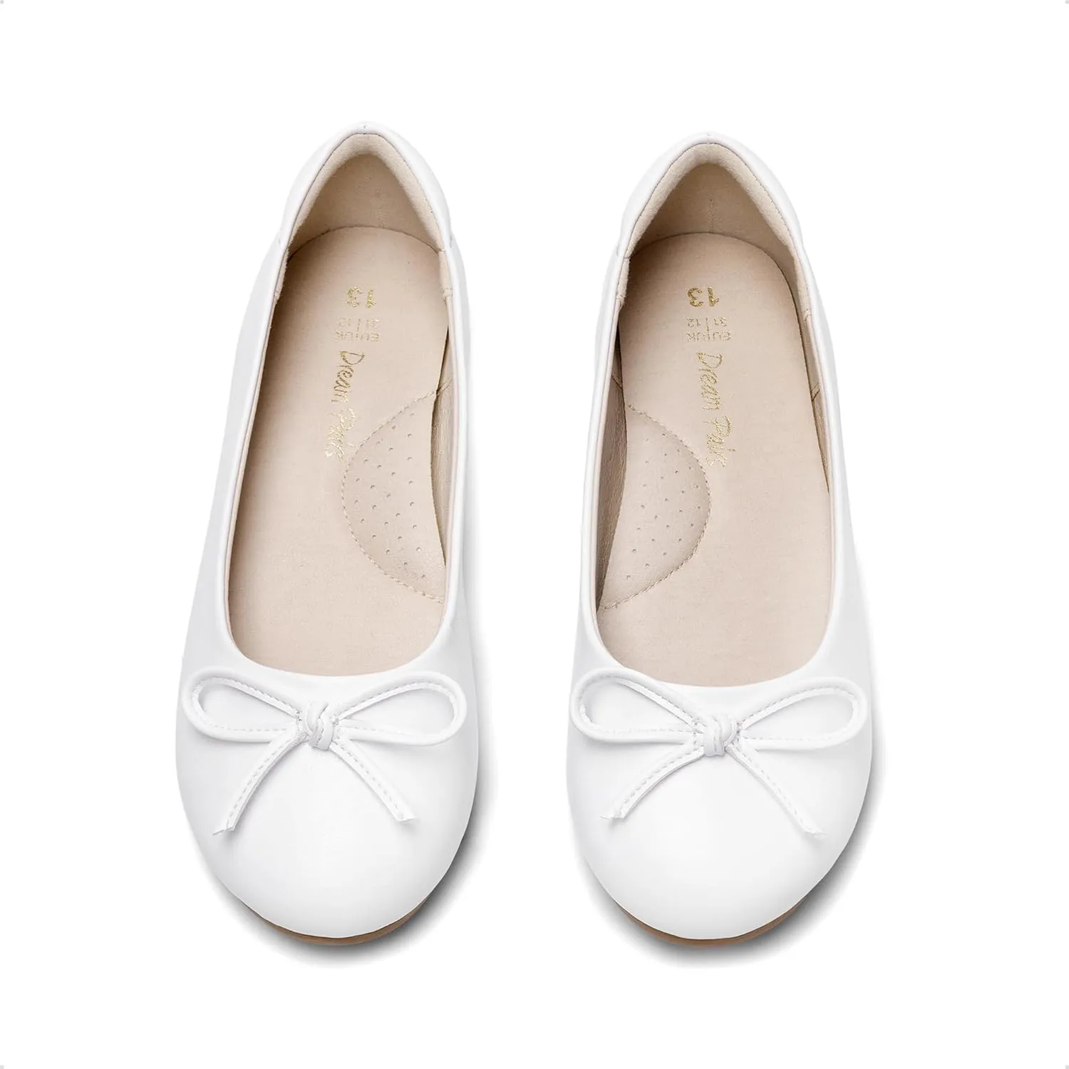 DREAM PAIRS Girls Dress Shoes Ballet Flats Slip-on Fashion Bow Flower Girl Shoes for Wedding, School, Party, Birthday