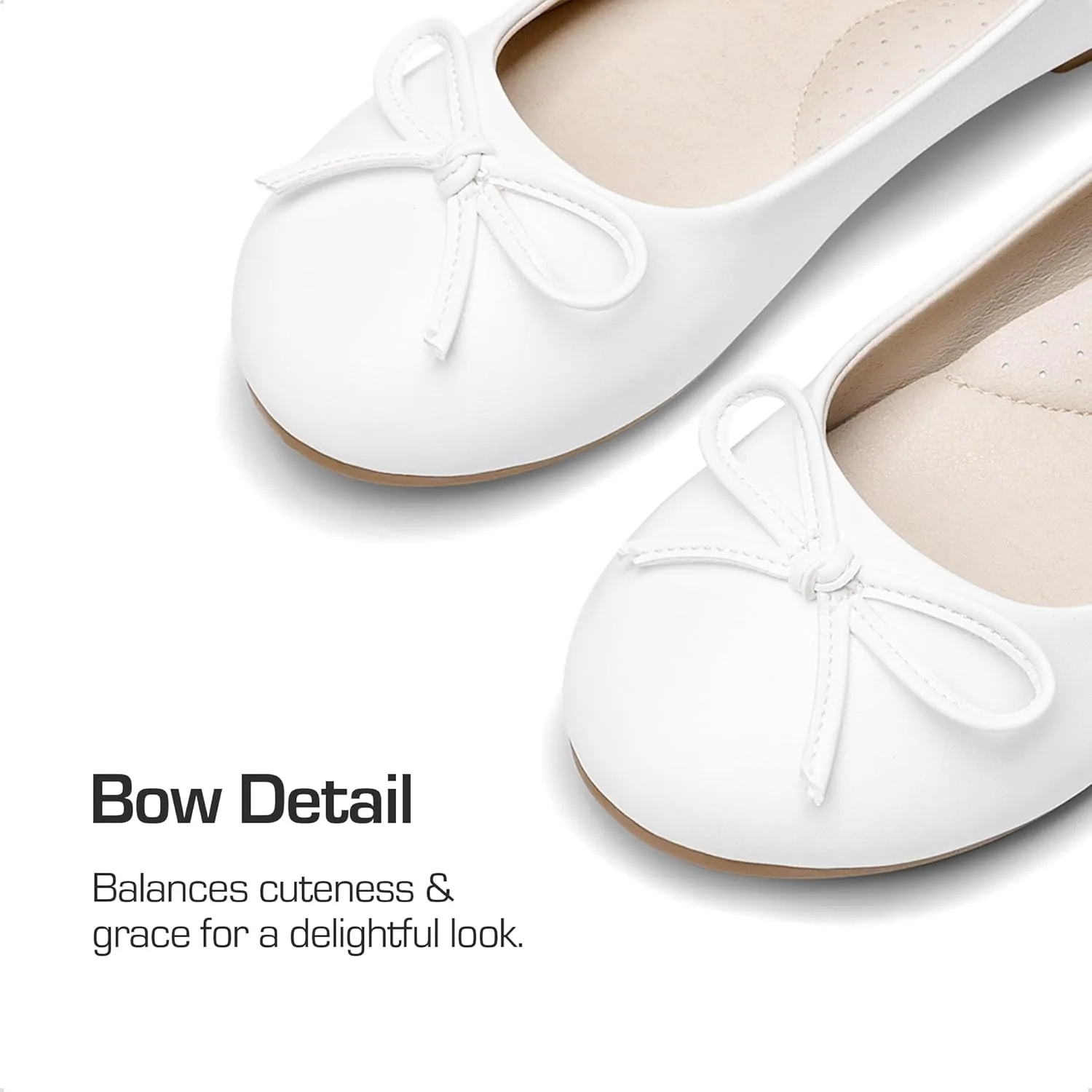 DREAM PAIRS Girls Dress Shoes Ballet Flats Slip-on Fashion Bow Flower Girl Shoes for Wedding, School, Party, Birthday