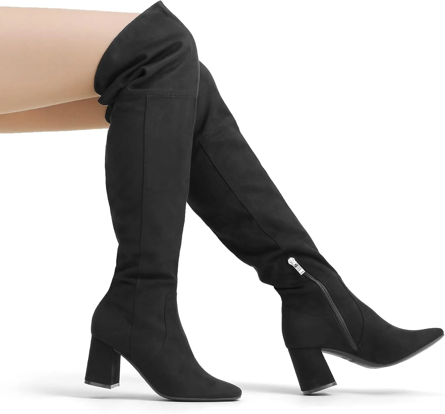 DREAM PAIRS Women’s Thigh High Over the Knee Fashion Chunky Heel Long Boots