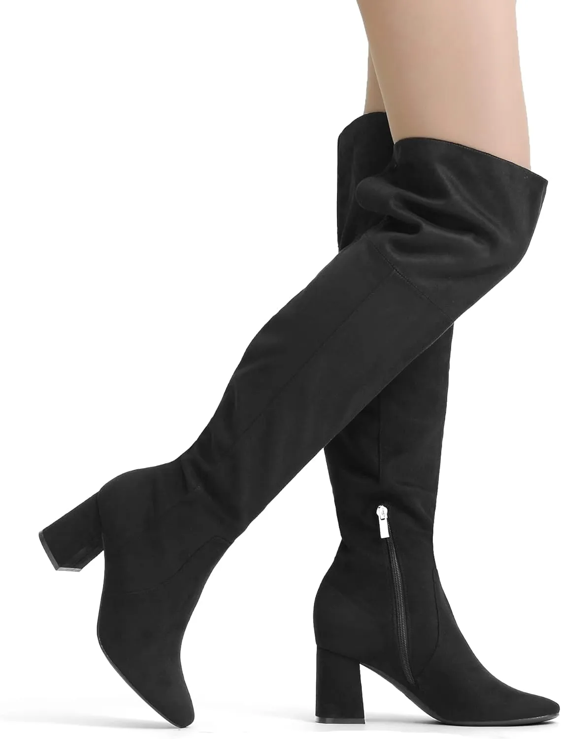 DREAM PAIRS Women’s Thigh High Over the Knee Fashion Chunky Heel Long Boots