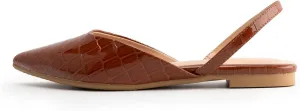 DREAMCIA Slingback Flats for Women, Pointed-Toe Ballet Flats with Buckle Strap for Elegant Women，Classic Low Heel Dress Shoes for Casual Work Office Party