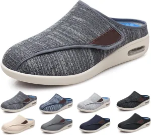 Extra Wide Walking Edema Sneakers,Wide Widths Walking Edema Slippers Adjustable Strap - Ideal for Diabetes, Edema, Plantar Fasciitis, and Swollen Feet