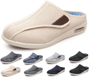 Extra Wide Walking Edema Sneakers,Wide Widths Walking Edema Slippers Adjustable Strap - Ideal for Diabetes, Edema, Plantar Fasciitis, and Swollen Feet