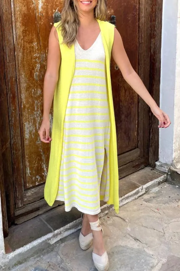 Eye-catching Fine Line Fluid Knit Dress Value-packed