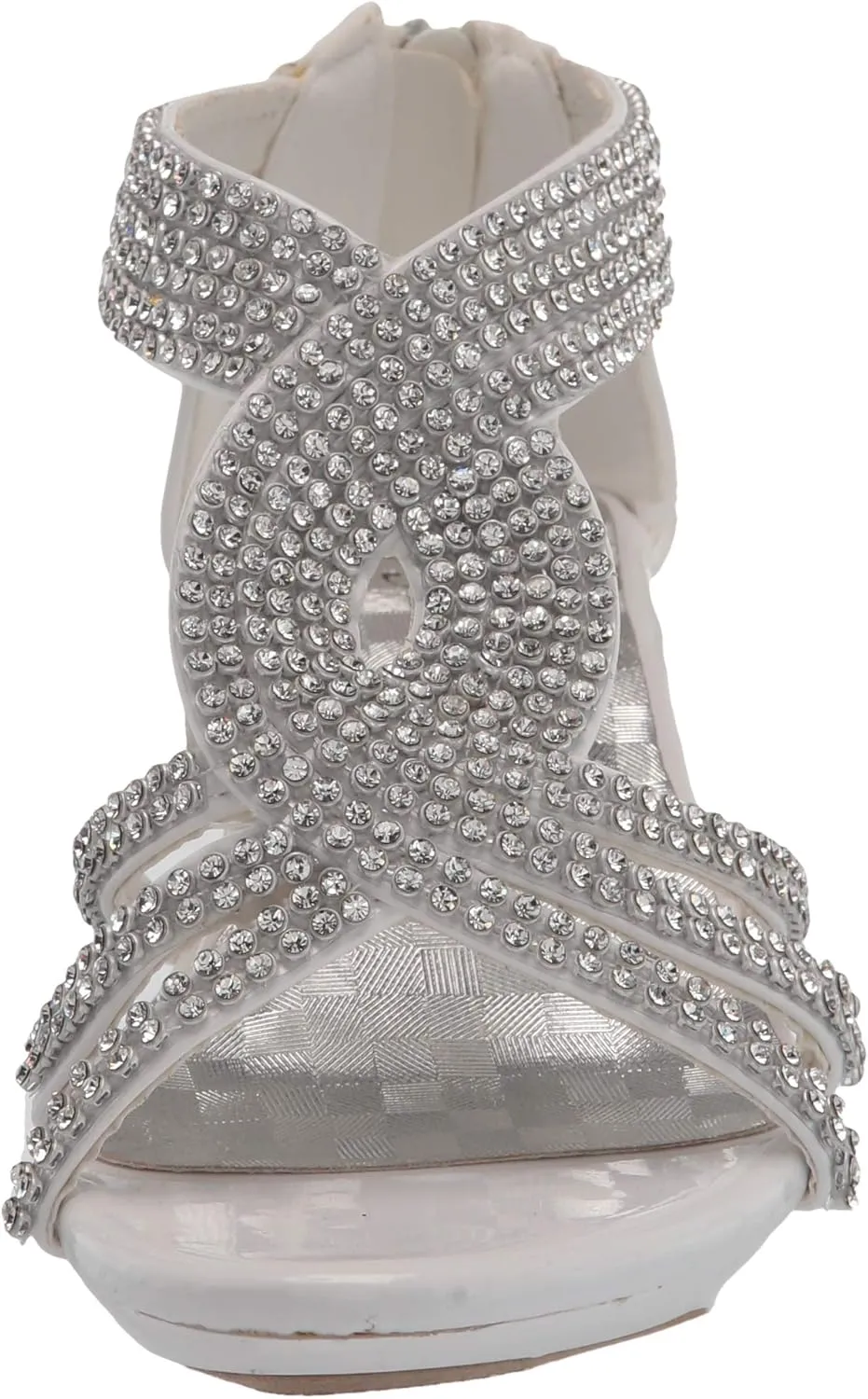 Fabulous Kids Teresa 86K Little Girls Rhinestone Pageant Heels Synthetic Sandals Silver