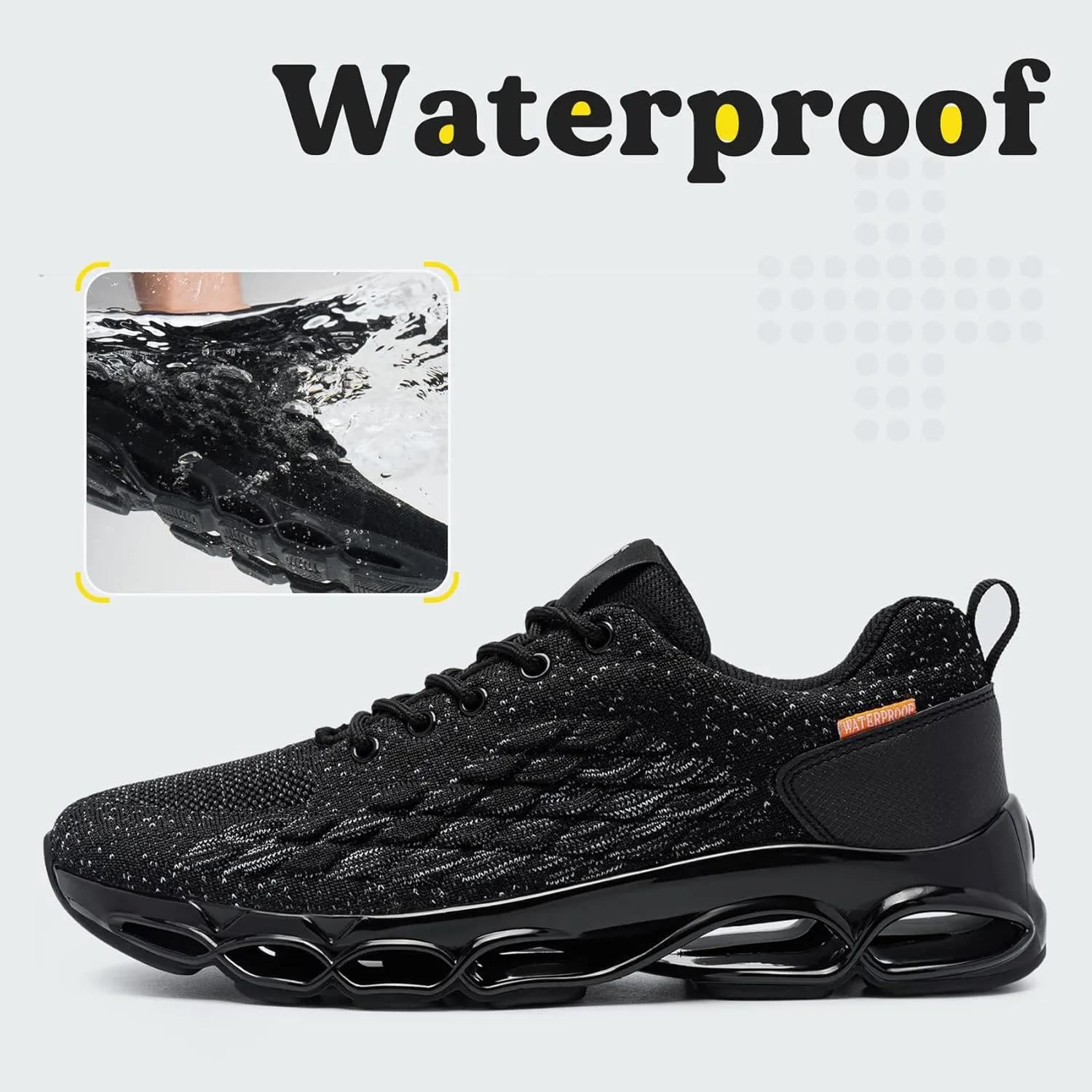 FATES TEX Wide Waterproof Shoes for Men and Women Tennis Sneakers Rain Water Resistant Comfortable Walking Running Casual Breathable Work Shoes