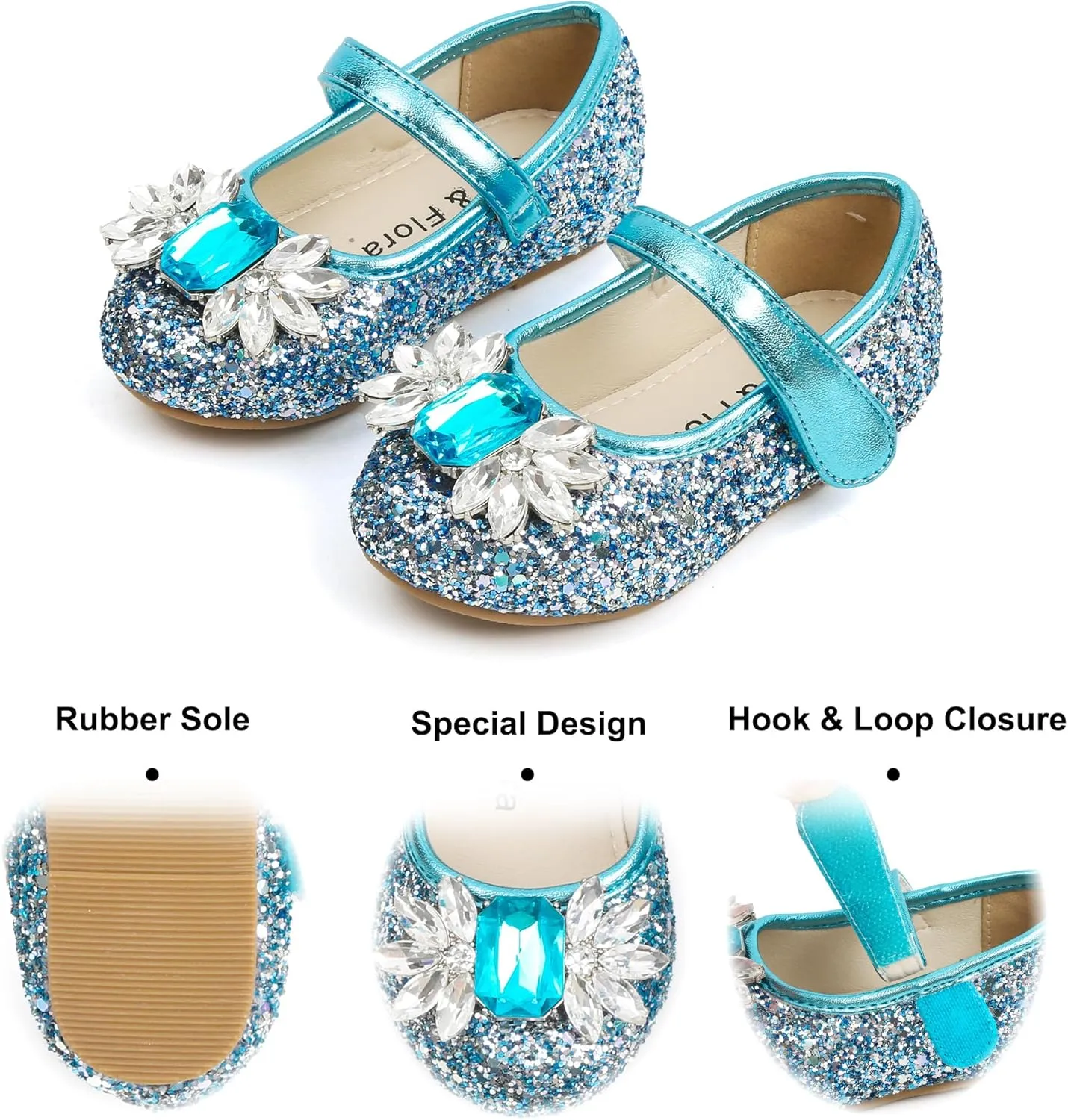 Felix & Flora Girls Toddler Little Ballet Shoes - Flower Girls Mary Jane Flats Dress Shoes Party Wedding