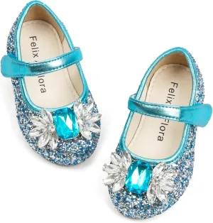Felix & Flora Girls Toddler Little Ballet Shoes - Flower Girls Mary Jane Flats Dress Shoes Party Wedding