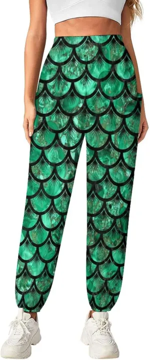 Fish Scales Pattern Yoga Bloomers Womans Hippie Harem Pant Beach Pants Elastic Gym Leggings Loose Casual Sweatpants