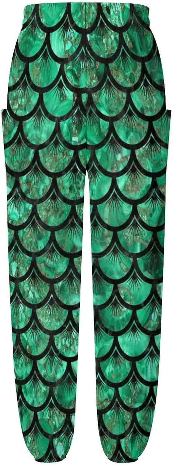 Fish Scales Pattern Yoga Bloomers Womans Hippie Harem Pant Beach Pants Elastic Gym Leggings Loose Casual Sweatpants