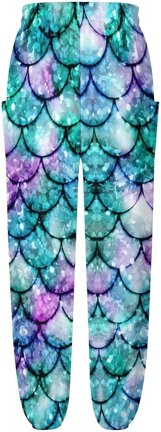 Fish Scales Pattern Yoga Bloomers Womans Hippie Harem Pant Beach Pants Elastic Gym Leggings Loose Casual Sweatpants
