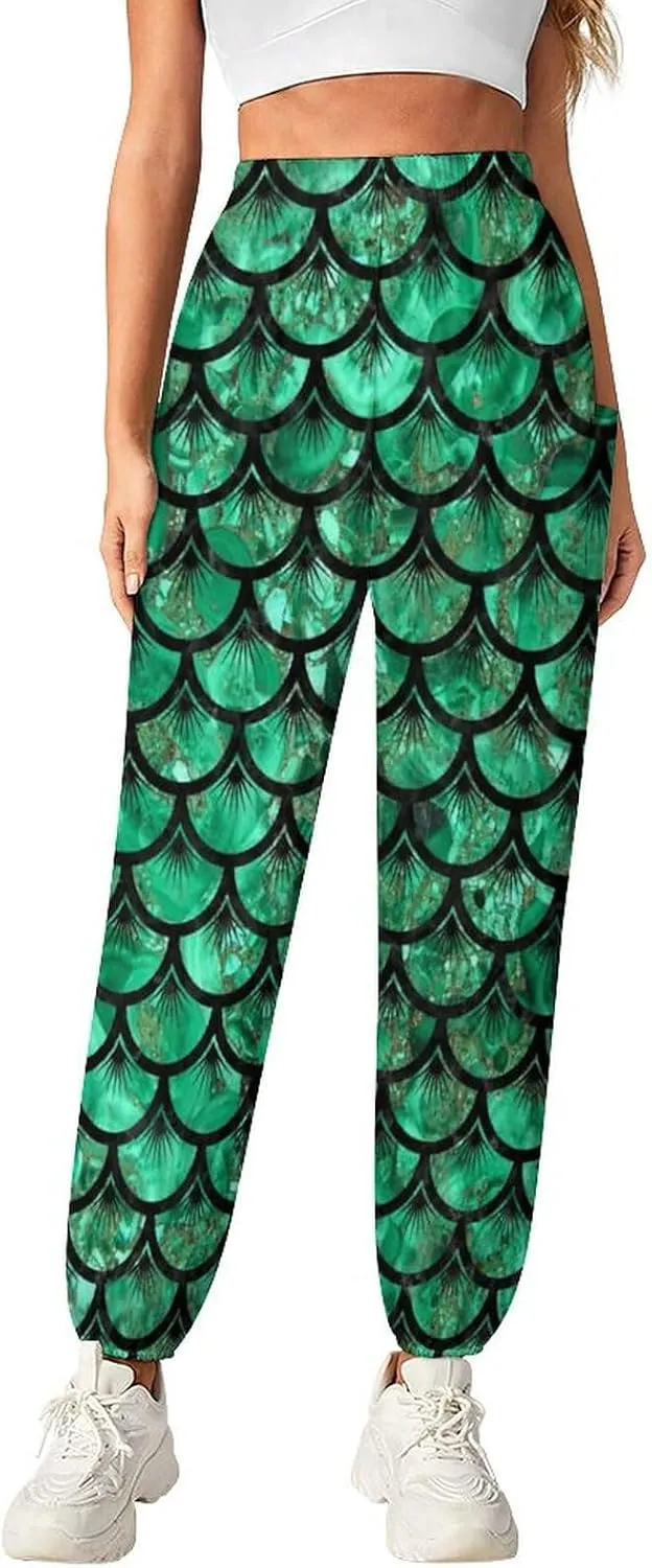Fish Scales Pattern Yoga Bloomers Womans Hippie Harem Pant Beach Pants Elastic Gym Leggings Loose Casual Sweatpants