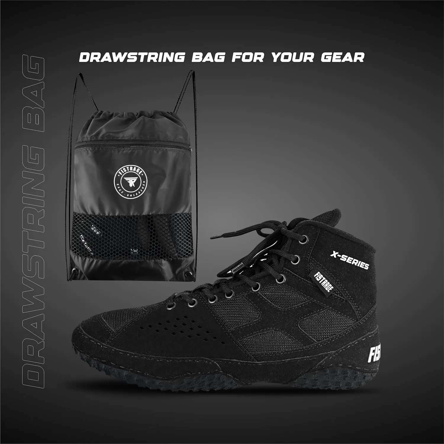 FISTRAGE Wrestling Shoes For Men, Women, Youth Lightweight Shoes Fighting Wrestling - AmmaraHide Seude with Rubber Sole, Sports Master Training Boots | Combat Footwear | Ventilated Design With Mesh | Pro Geniune Handmade Unisex Shoes