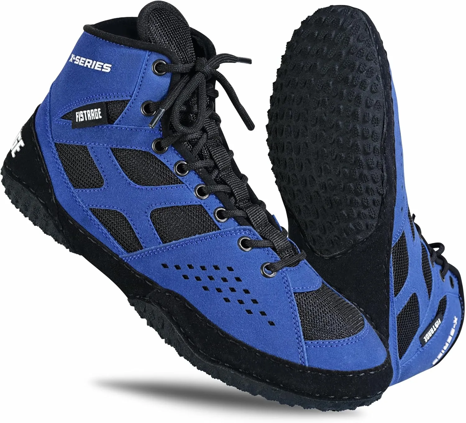 FISTRAGE Wrestling Shoes For Men, Women, Youth Lightweight Shoes Fighting Wrestling - AmmaraHide Seude with Rubber Sole, Sports Master Training Boots | Combat Footwear | Ventilated Design With Mesh | Pro Geniune Handmade Unisex Shoes