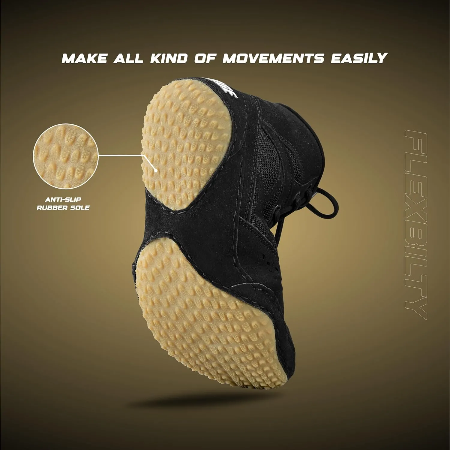 FISTRAGE Wrestling Shoes For Men, Women, Youth Lightweight Shoes Fighting Wrestling - AmmaraHide Seude with Rubber Sole, Sports Master Training Boots | Combat Footwear | Ventilated Design With Mesh | Pro Geniune Handmade Unisex Shoes
