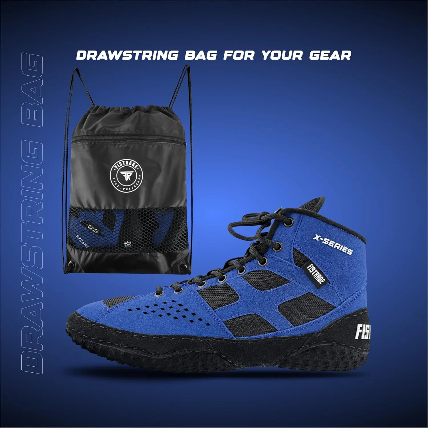 FISTRAGE Wrestling Shoes For Men, Women, Youth Lightweight Shoes Fighting Wrestling - AmmaraHide Seude with Rubber Sole, Sports Master Training Boots | Combat Footwear | Ventilated Design With Mesh | Pro Geniune Handmade Unisex Shoes