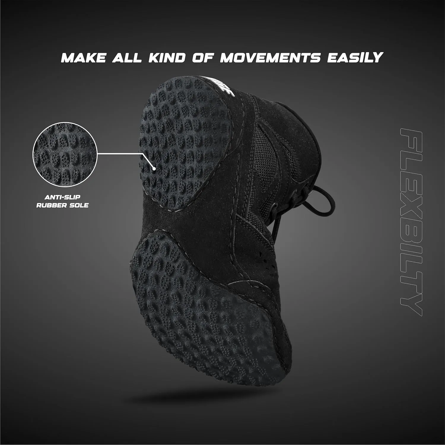 FISTRAGE Wrestling Shoes For Men, Women, Youth Lightweight Shoes Fighting Wrestling - AmmaraHide Seude with Rubber Sole, Sports Master Training Boots | Combat Footwear | Ventilated Design With Mesh | Pro Geniune Handmade Unisex Shoes