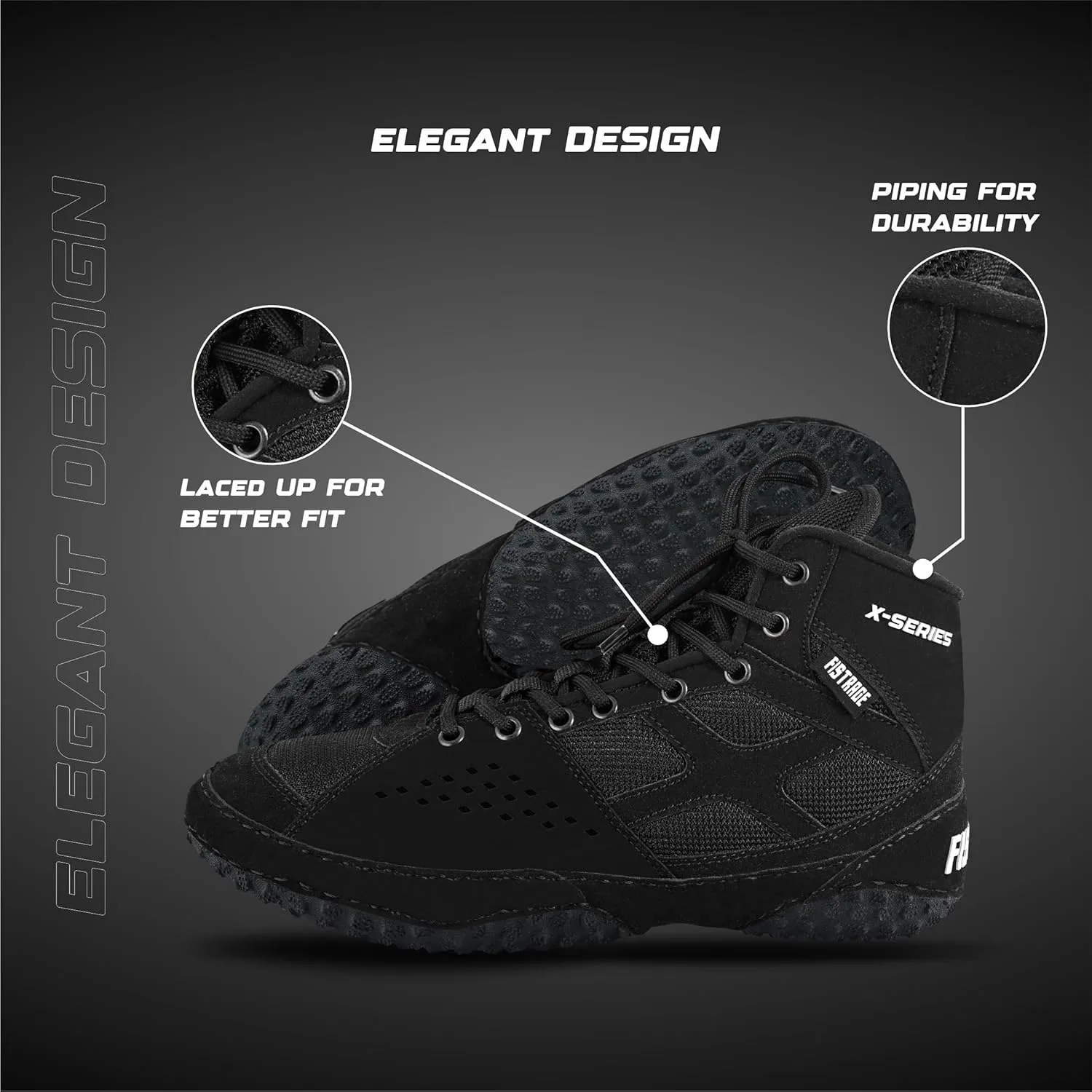 FISTRAGE Wrestling Shoes For Men, Women, Youth Lightweight Shoes Fighting Wrestling - AmmaraHide Seude with Rubber Sole, Sports Master Training Boots | Combat Footwear | Ventilated Design With Mesh | Pro Geniune Handmade Unisex Shoes