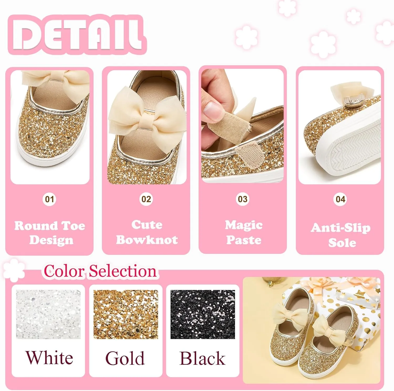 Flaryzone Toddler Girls Sneakers Little Girls Running Sports Shoes(Toddler/Little Kids)