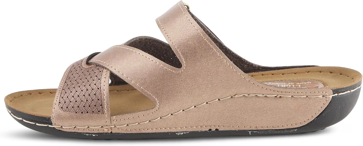 Flexus Women's KARL Adjustable Slide Sandals - Strappy Design, Padded Insole, Made in Turkey