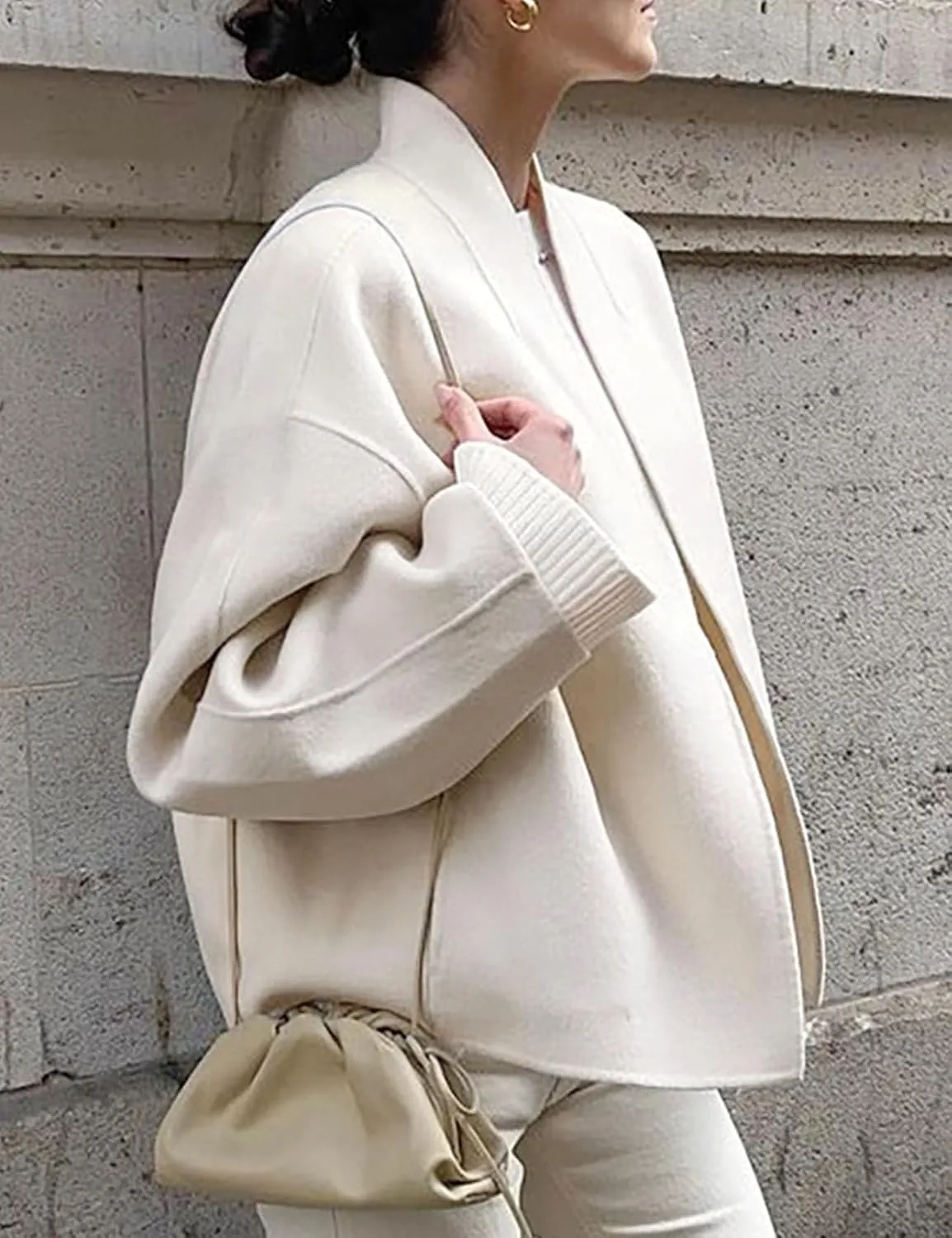 Flygo Womens Peacoat Jacket Open Front Long Sleeve Short Pea Coats Casual Trendy Fall Jacket Outwear