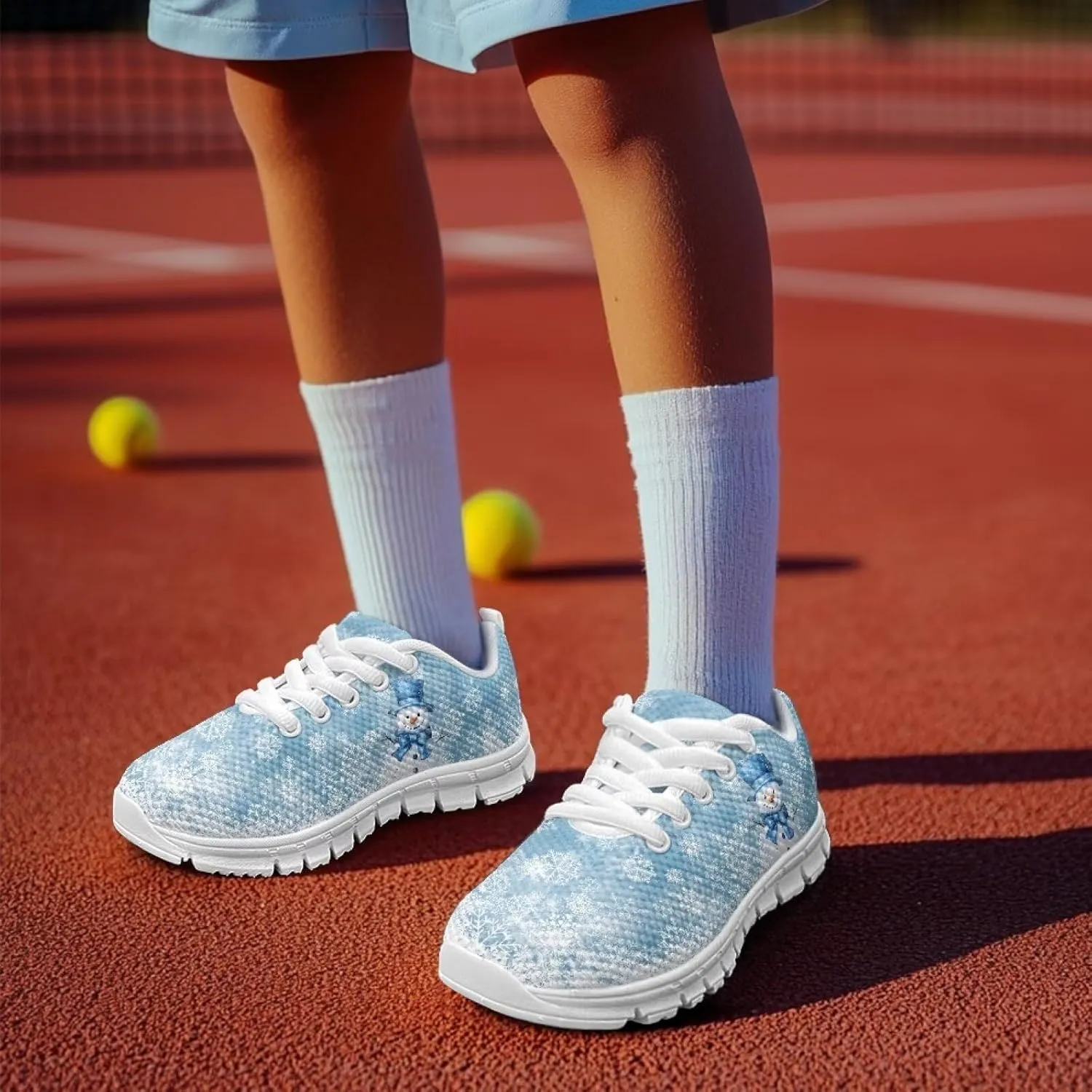 FOR U DESIGNS Kids Athletic Shoes Lace Up Sports Outdoor Sneakers Girls Walking Shoes Mesh Breathable Boys Running Tennis Shoes