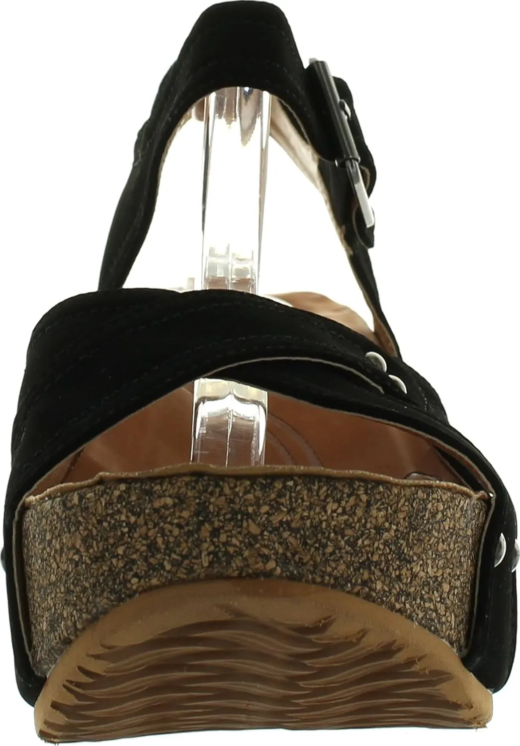 Forever Freya-23 Womens Cork Look Platform Ankle Strap Low Wedge Sandals