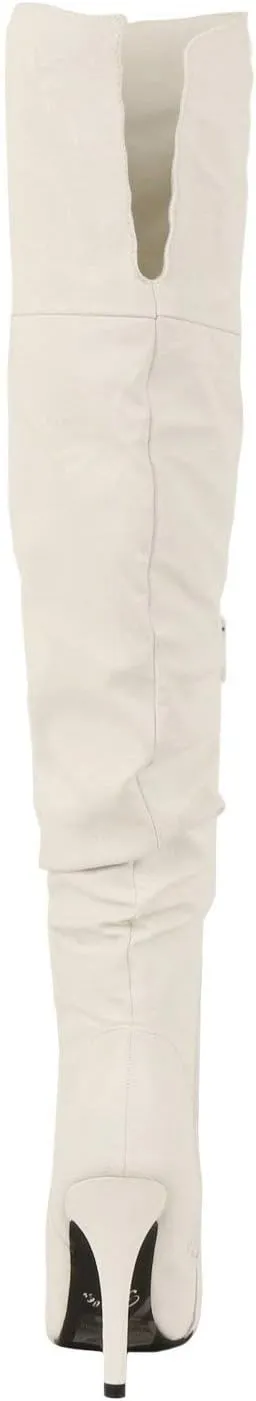 Forever Link Womens Focus-33 Vegan Leather Over The Knee Fashion Boots