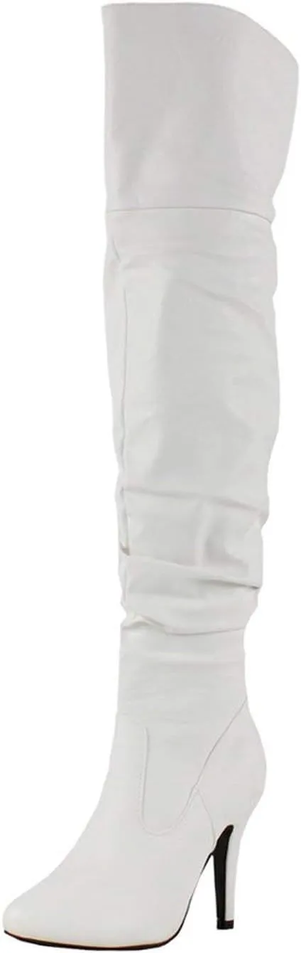 Forever Link Womens Focus-33 Vegan Leather Over The Knee Fashion Boots