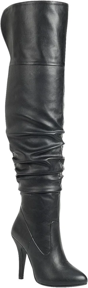 Forever Link Womens Focus-33 Vegan Leather Over The Knee Fashion Boots