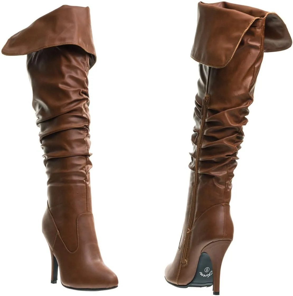 Forever Link Womens Focus-33 Vegan Leather Over The Knee Fashion Boots