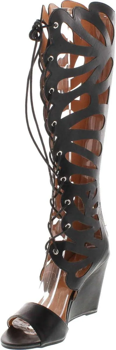 Forever Link Womens Rainbow-01 Gladiator Wedge Sandals