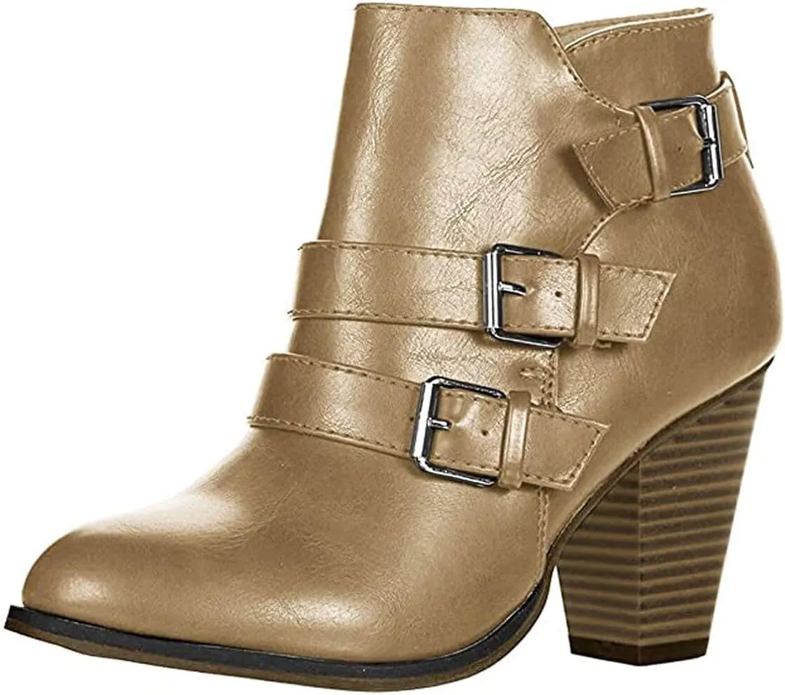 Forever - Women's 3 Buckle Bootie