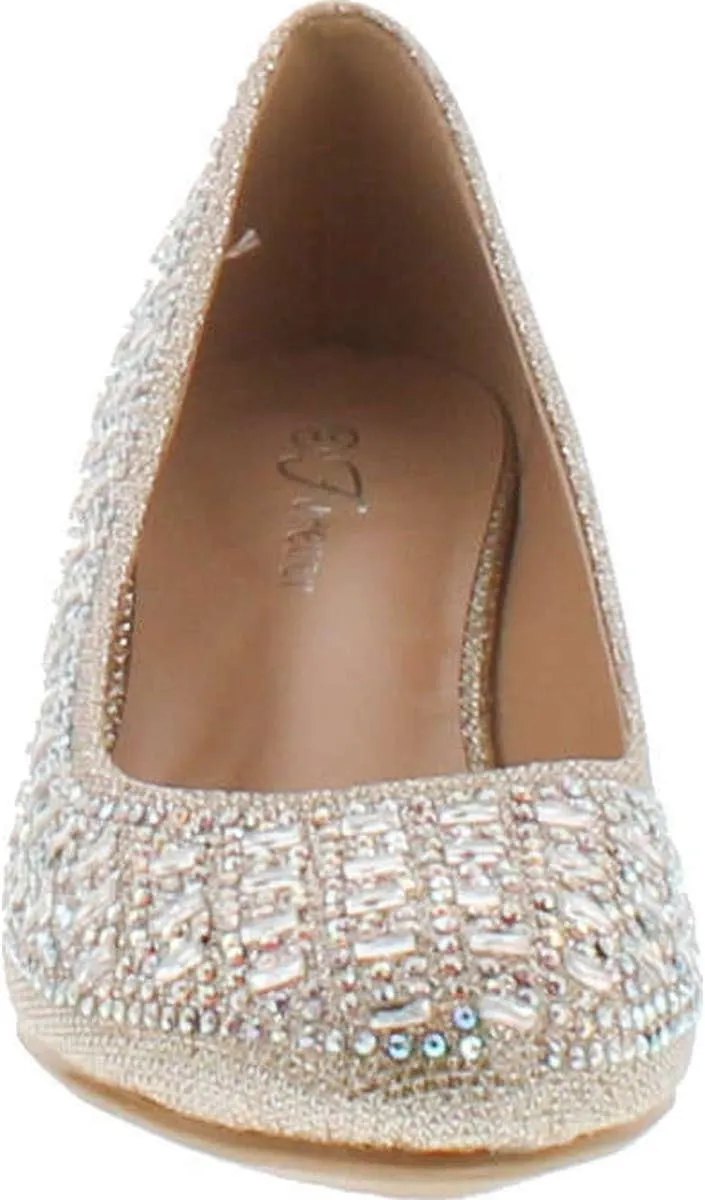 Forever Womens Low Wedge Heel Peep Toe Wedding Party Dress Sandals Shoes