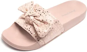 FUNKYMONKEY Women's Slides Sandals Bowknot Beach Casual Comfort Slippers