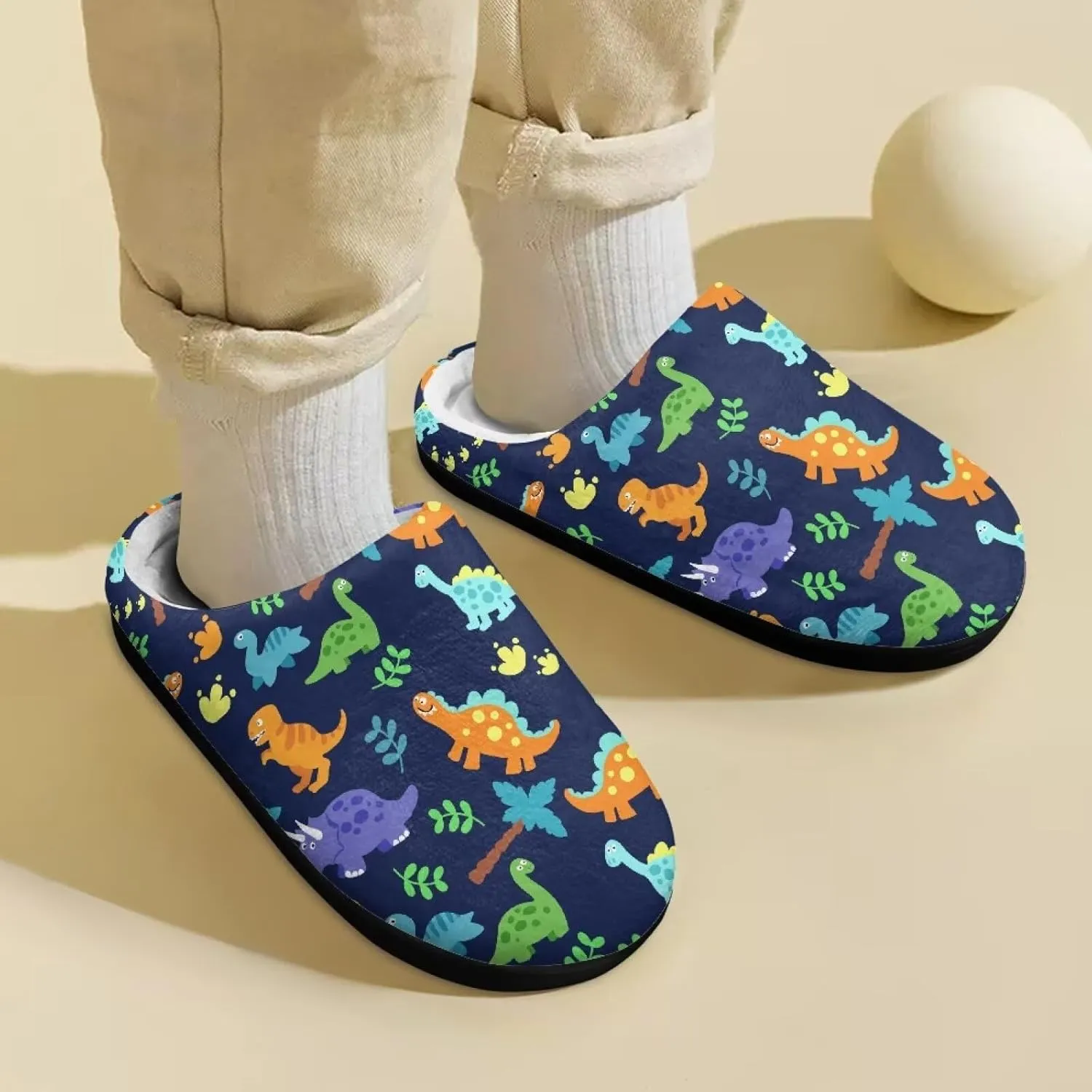 Fuzzy Slippers for Little Kids Boys Girls Cozy Warm Winter House Slippers Comfy with Non-Slip Sole SizeUS 9-15