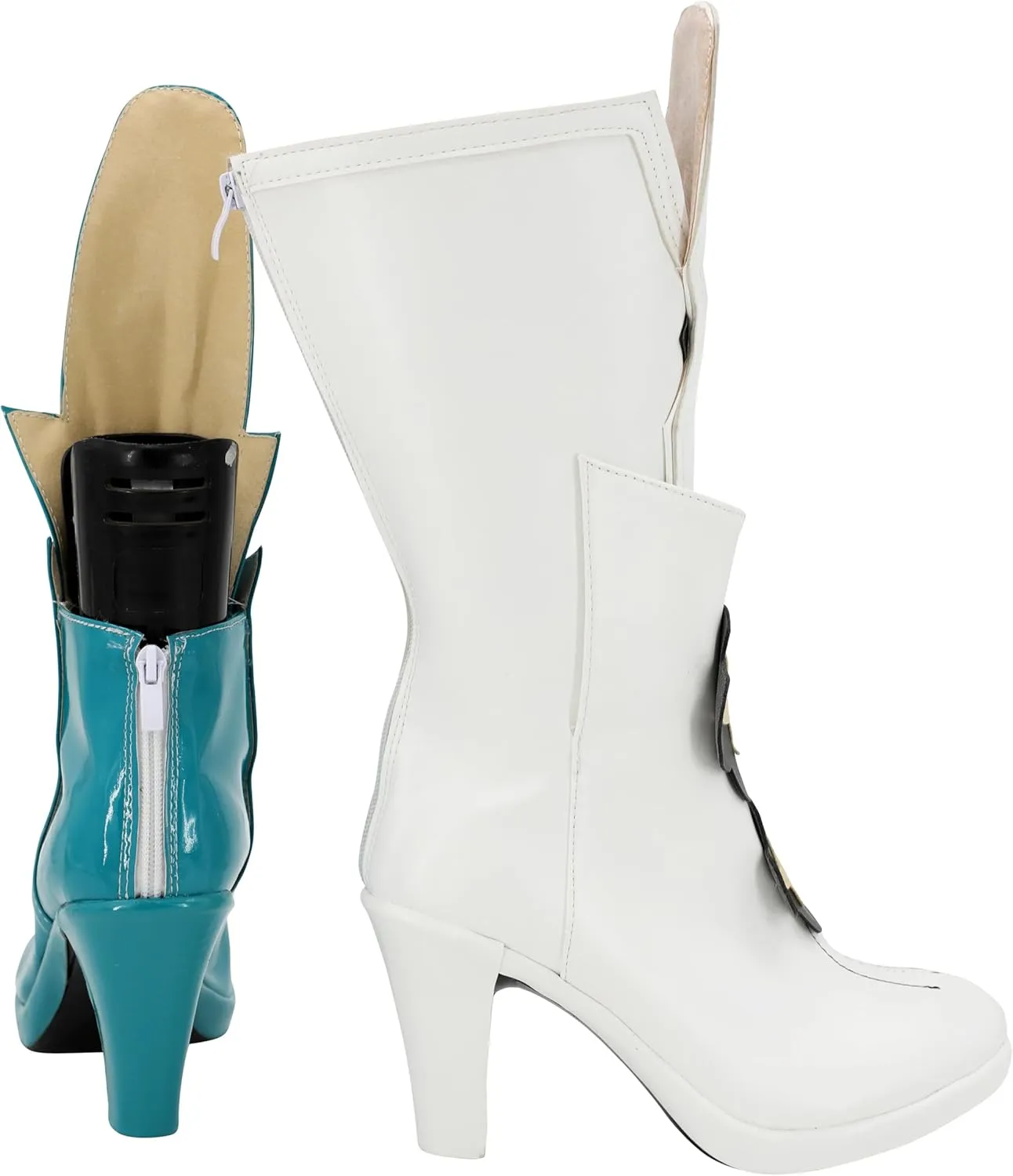Game Ereshkigal Cosplay White Boots Anime Leather High Heel Shoes for Women God Halloween Carnival Party Props