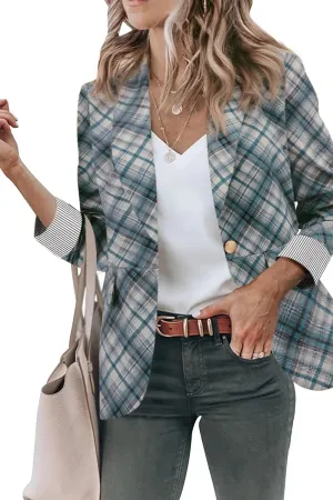 Genhoo Blazer Jackets for Women Open Front Long Sleeve Work Office Casual Blazers with Pockets S-2XL