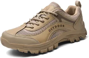 GEXECEUSS Hiking Shoes Men Lightweight Outdoor Wading Breathable Sneakers Low-Top Anti Slip Shock Absorption Camping Walking Shoes