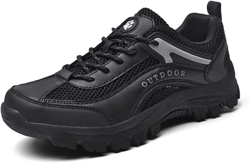 GEXECEUSS Hiking Shoes Men Lightweight Outdoor Wading Breathable Sneakers Low-Top Anti Slip Shock Absorption Camping Walking Shoes