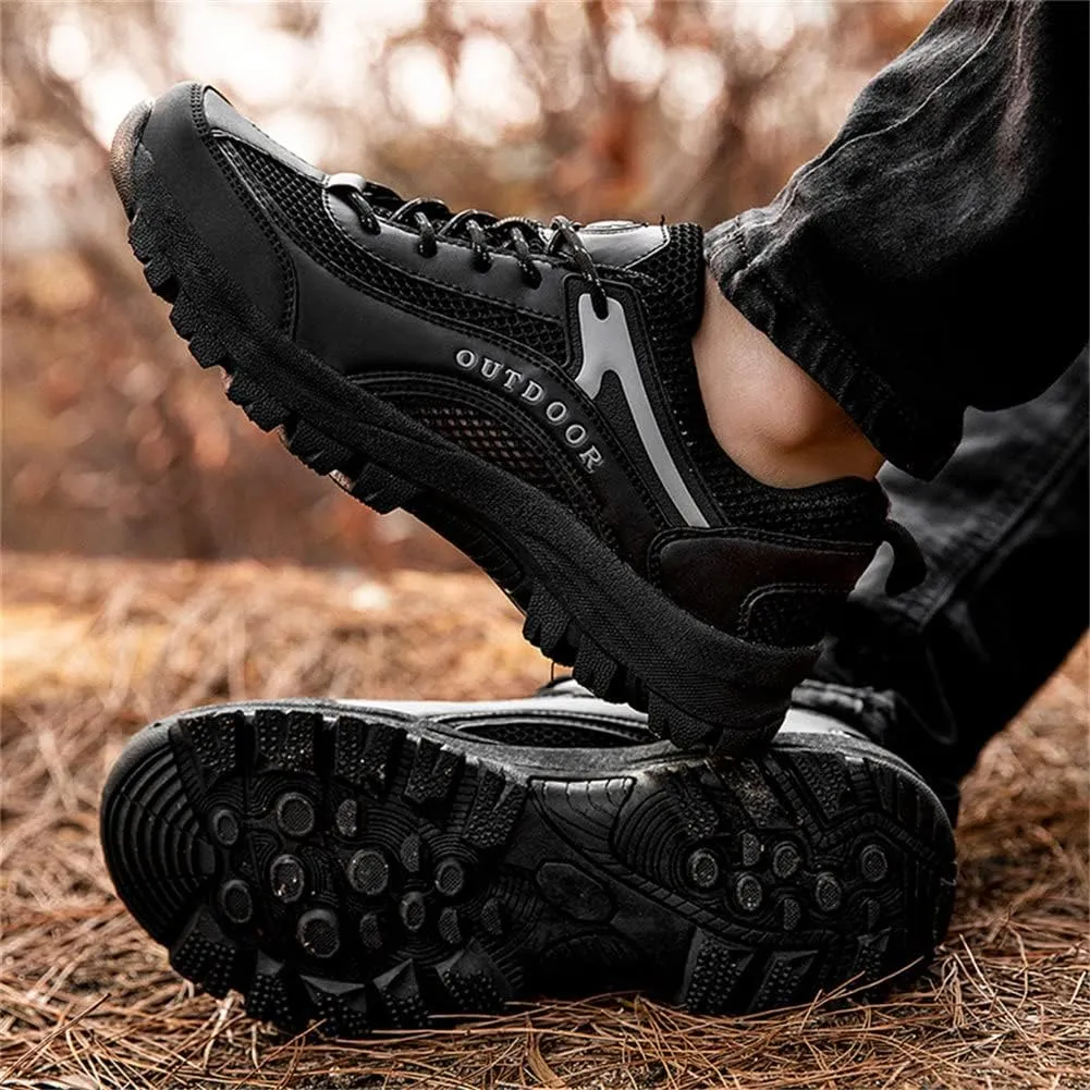 GEXECEUSS Hiking Shoes Men Lightweight Outdoor Wading Breathable Sneakers Low-Top Anti Slip Shock Absorption Camping Walking Shoes