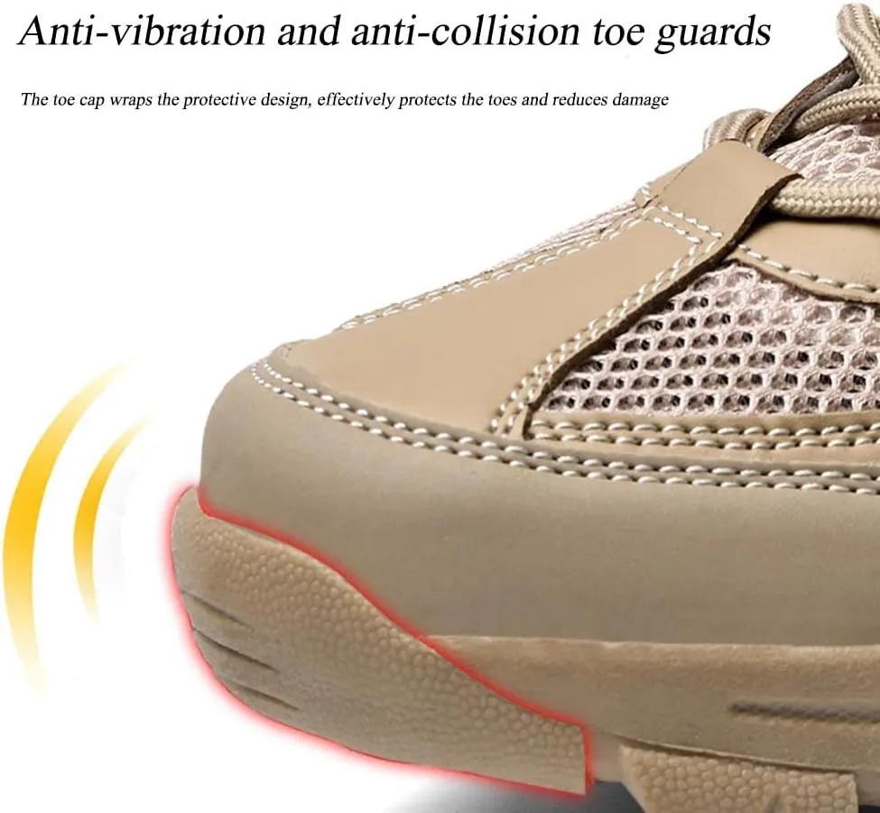 GEXECEUSS Hiking Shoes Men Lightweight Outdoor Wading Breathable Sneakers Low-Top Anti Slip Shock Absorption Camping Walking Shoes