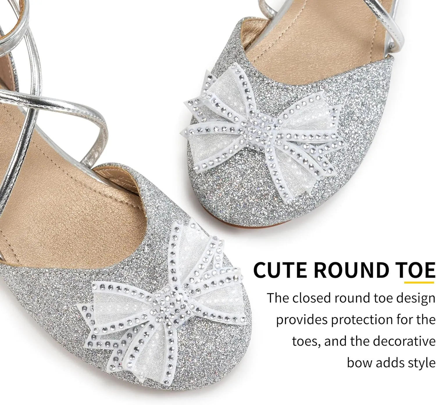 Girls Dress Shoes Flats: Little Kid Princess Wedding Party Ballet Flat - School Shoe for Girl