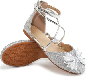 Girls Dress Shoes Flats: Little Kid Princess Wedding Party Ballet Flat - School Shoe for Girl