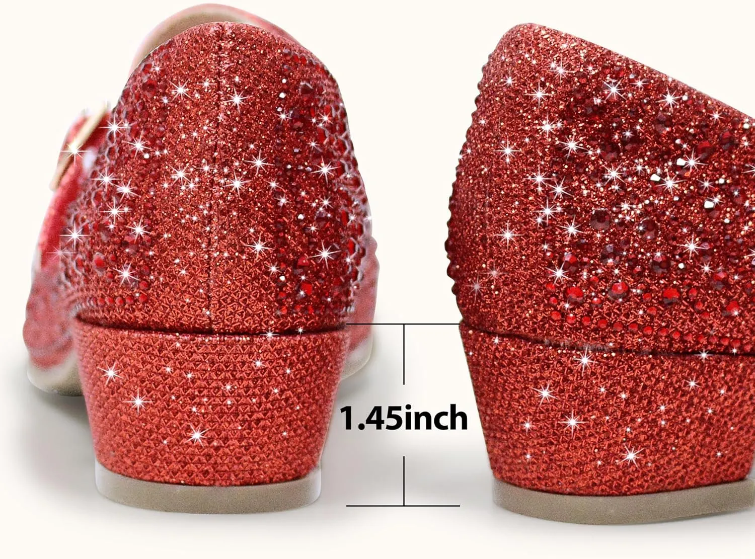 Girls Dress Shoes Mary Jane Low Heel Princess Flower Wedding Flats Glitter Shoes for Toddler/Little Kid/Big Kids