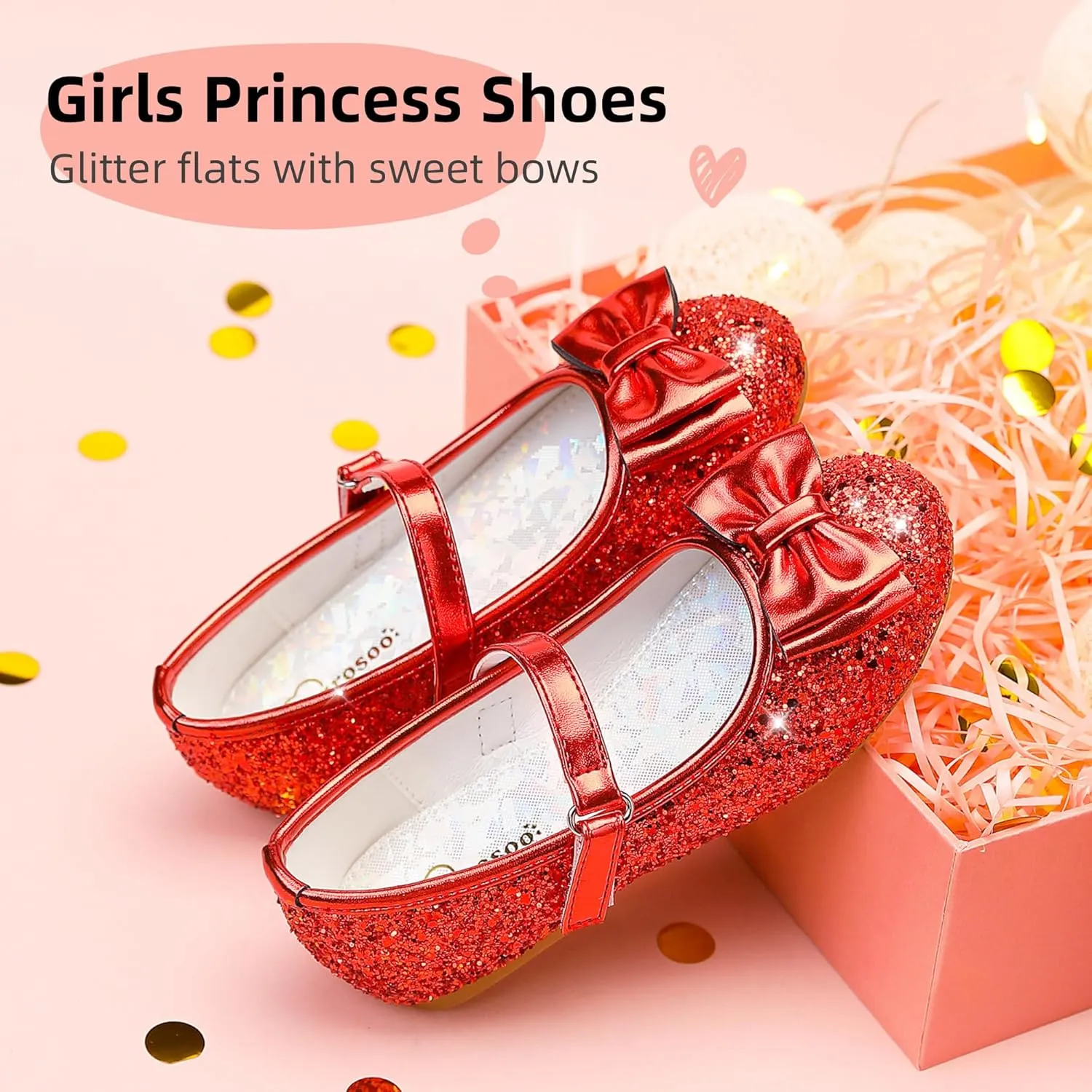 Girls Dress Shoes Princess Shoes Flower Girls Flats Party Wedding Toddler Little Big Kid