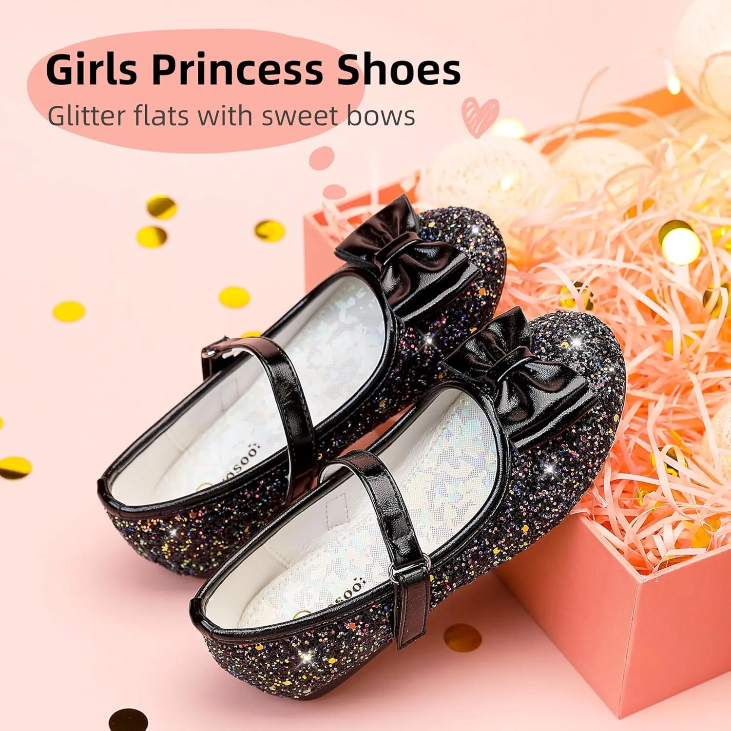 Girls Dress Shoes Princess Shoes Flower Girls Flats Party Wedding Toddler Little Big Kid