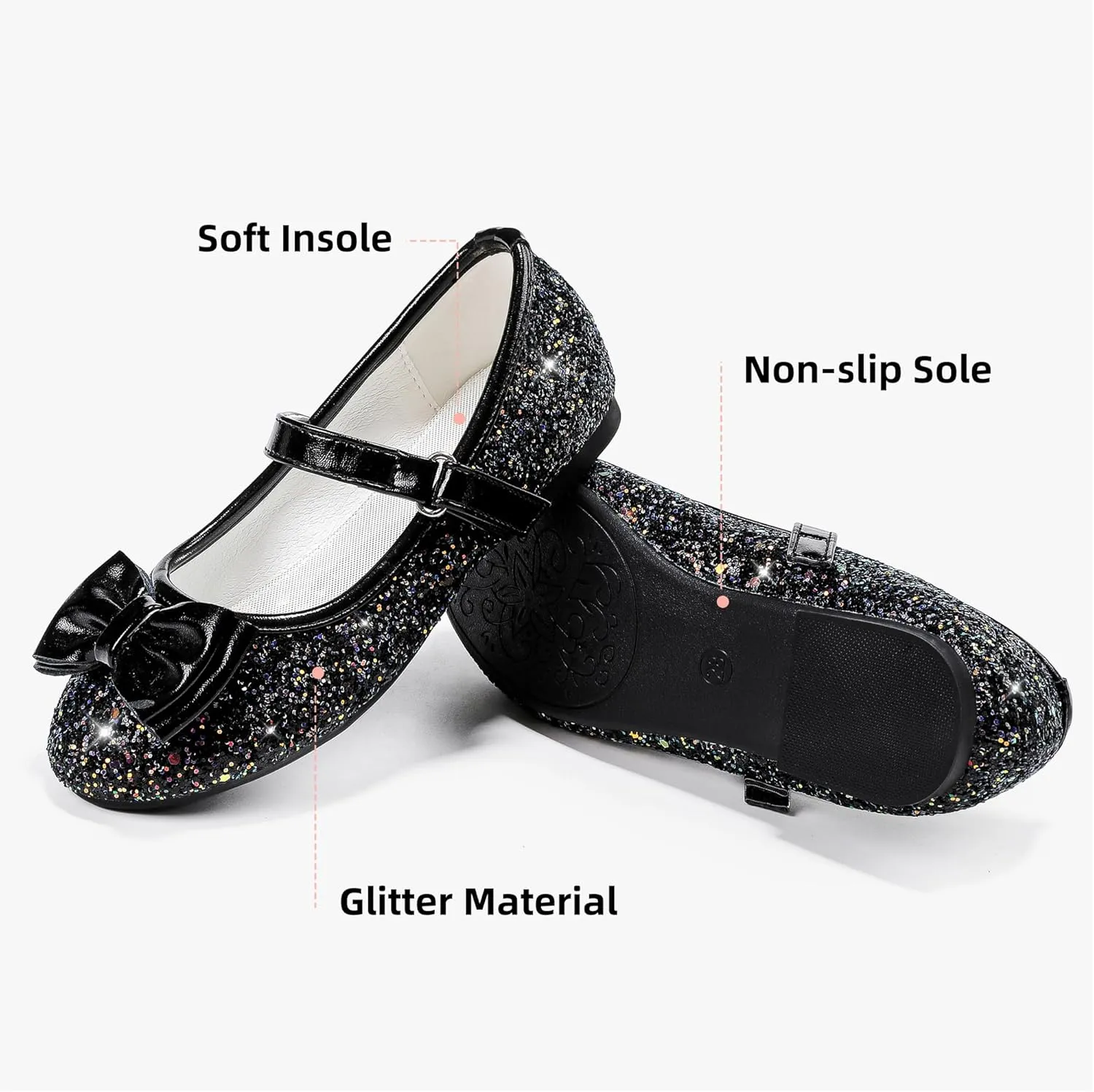 Girls Dress Shoes Princess Shoes Flower Girls Flats Party Wedding Toddler Little Big Kid