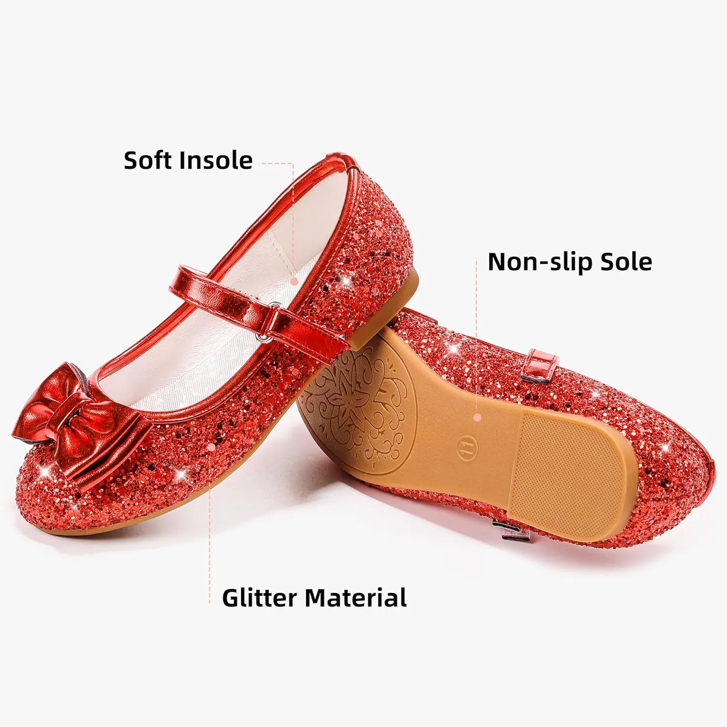 Girls Dress Shoes Princess Shoes Flower Girls Flats Party Wedding Toddler Little Big Kid