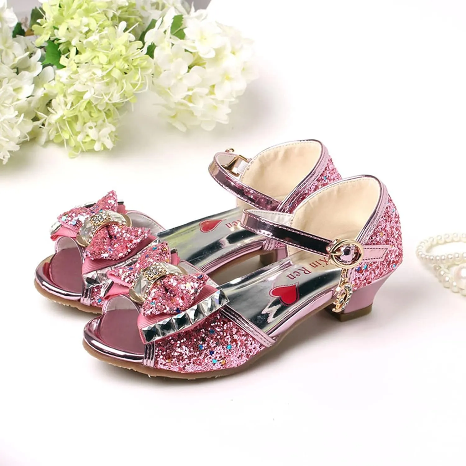 Girls Sandals Princess Shoes Fish Mouth Open Toe Flower Shoes Hollow Flower Shoes Sandals Soft Sole Ballet Shoes